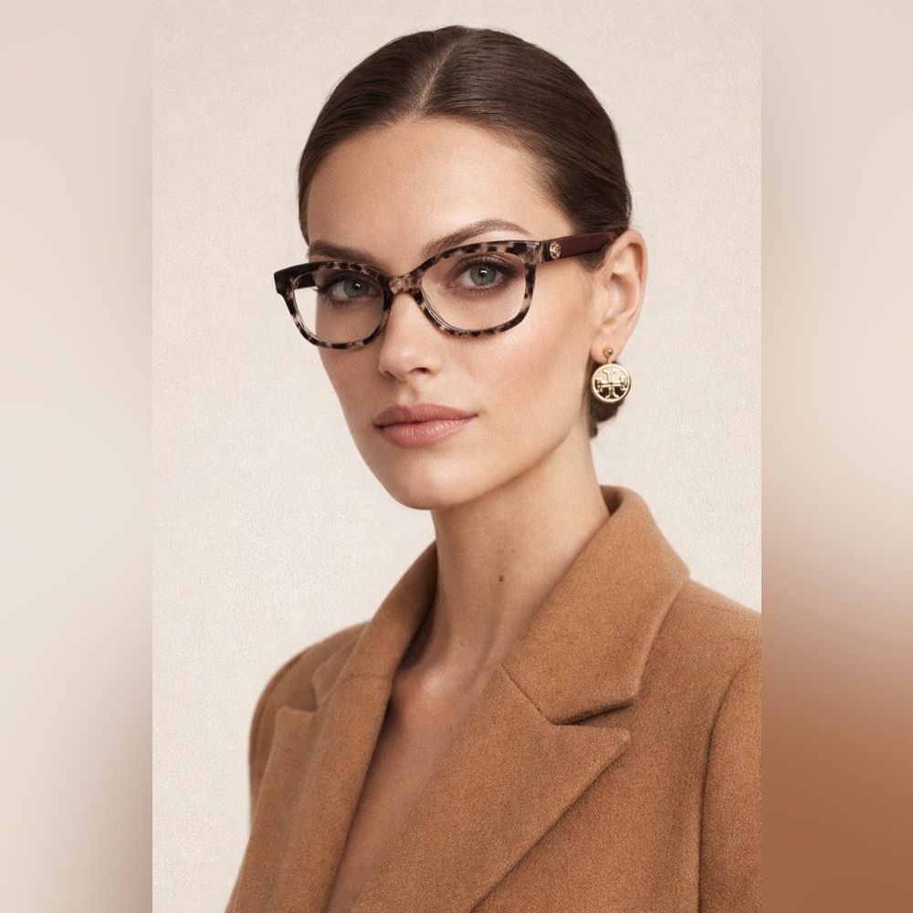 Tory Burch Square Pearl Brown Tortoise/Havana Eyeglasses Frame TY2079 1682